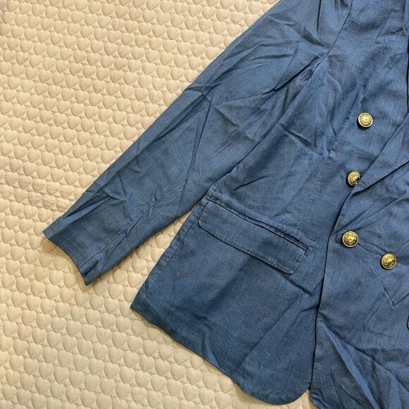 NWOT Rue De Femme Womens Blue Jacket Meduim Lightweight Work Casual Sz L - Picture 4 of 12